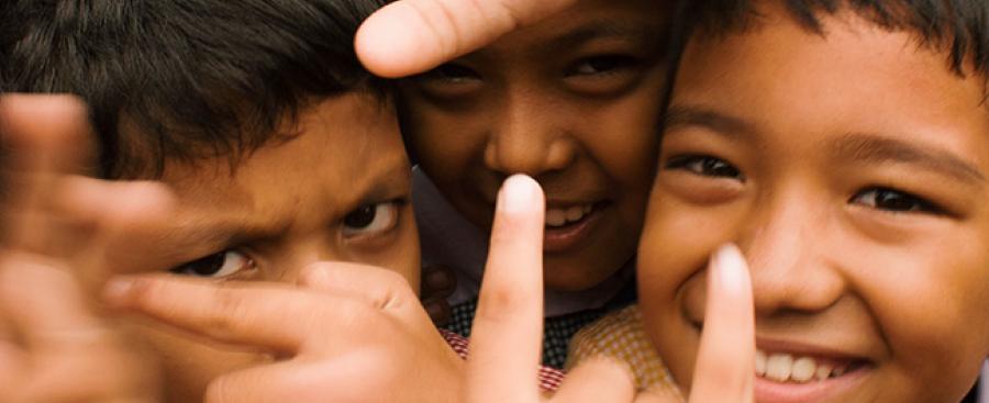 Children in close up to the camera